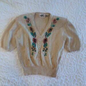 RARE Vintage Mr. Mort Knit Cardigan Short Sleeve Medium